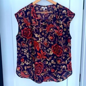 Floral V-Neck Sleeveless Tank
